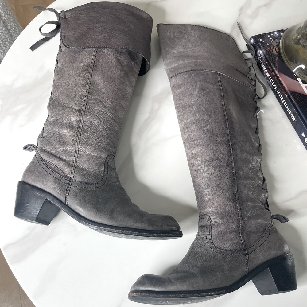 Annette Gortz Over The Knee • Cowboy Style Real Leather Boots 🔗Equestrian Chic